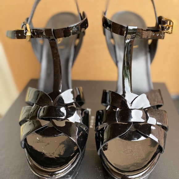 Saint Laurent Patent Black Tribute Sz 39 - Picture 3 of 8